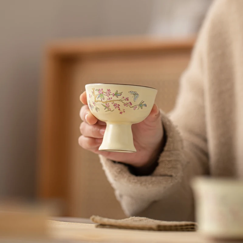 Traditional Chinese Wisteria Flower Ru Kiln Kung Fu Tea Set Ceramic Home Living Room Office Bowl Teapot with Gift Box Wholesale
