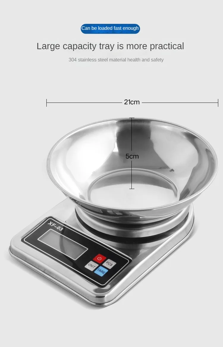 Household high-end All Stainless Steel High Precision Multifunction Waterproof  Portable Food Cooking  Baking Kitchen Scale