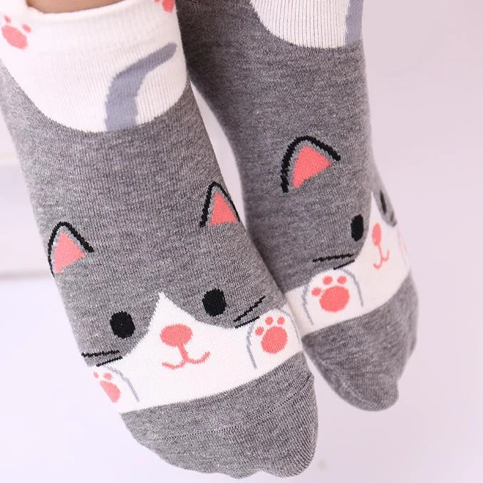 Wholesale Spring Autumn Cotton Fashion Cartoon Animal Short Cute Dog Teen Tube Ankle Socks for Women Girls