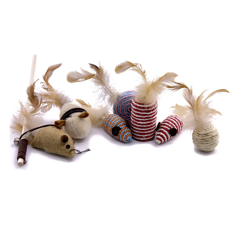 
Hot selling Interactive Cat Toy Set 7 pcs Mouse Toy Gift Box For Best Cat Toy Ever 