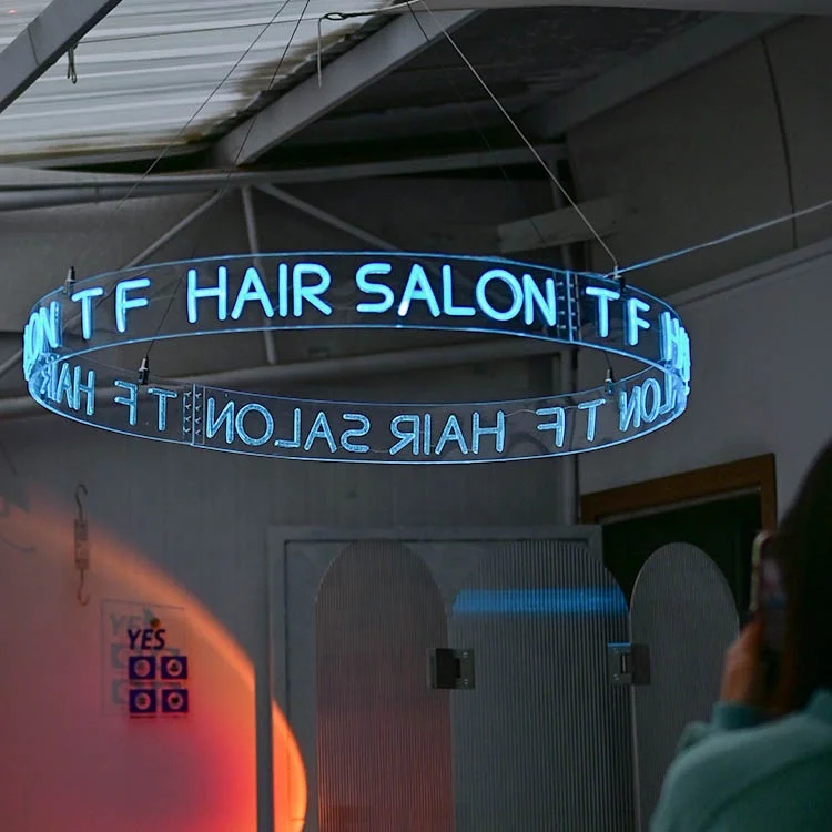 Wall hanging custom led light neon sign Hanging Neon Sign Custom Hanging Engraved Led Neon Light Signs