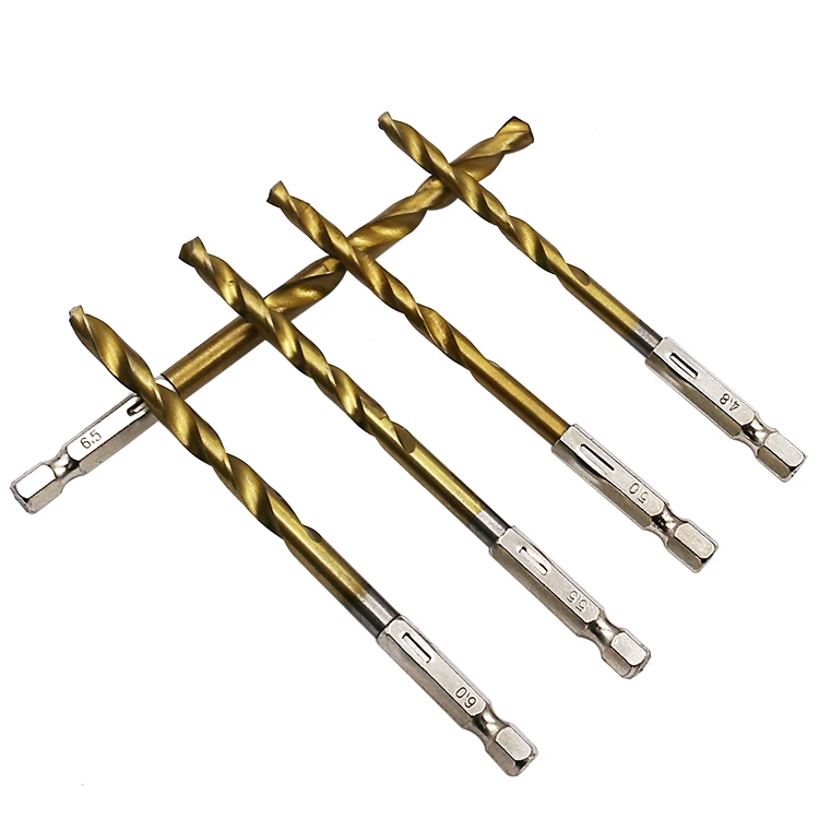 
13pcs metric size blister card titanium coated hex shank hss drill bit for metal wood plastic drilling 