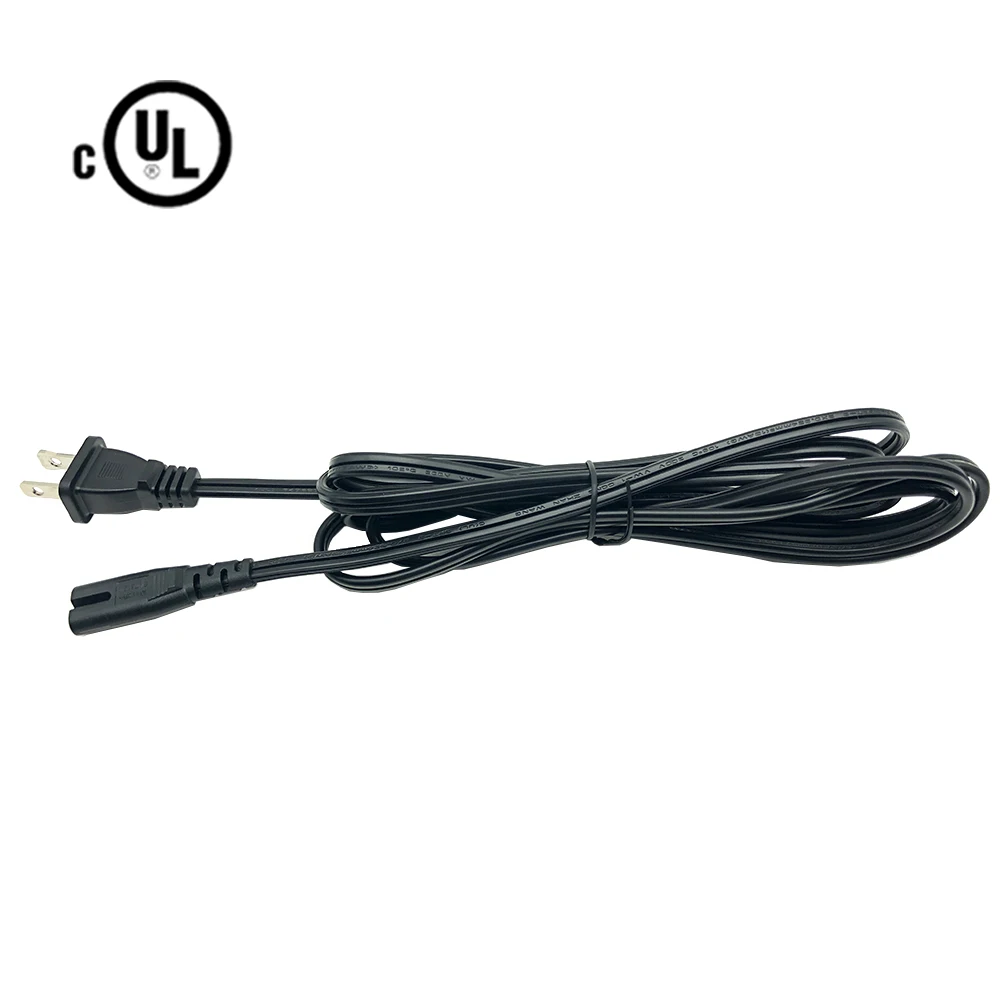 Factory Direct US Standard UL Approval SPT-2 18AWG/2C Black 2 Pin AC Power Cord for Projector