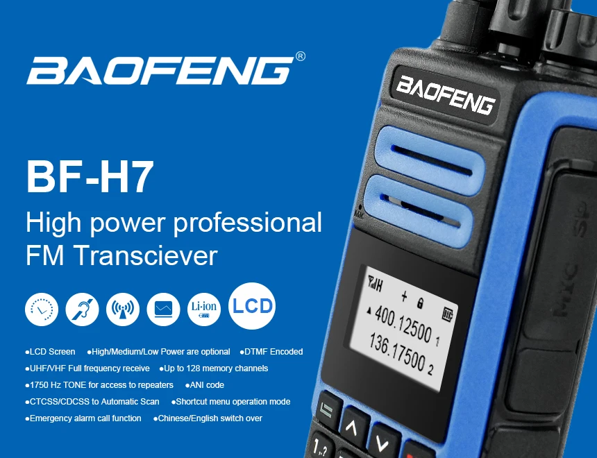 Baofeng высокой мощности междугородной BF-H7 BF H7 DUAL BAND красочные двухстороннее портативное радио приемопередатчик иди и болтай walkie talkie 10 Вт