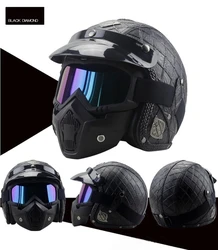 High Quality Outdoor Sports Bike Headpiece Open Face Vintage Safety Motorcycle Helmet