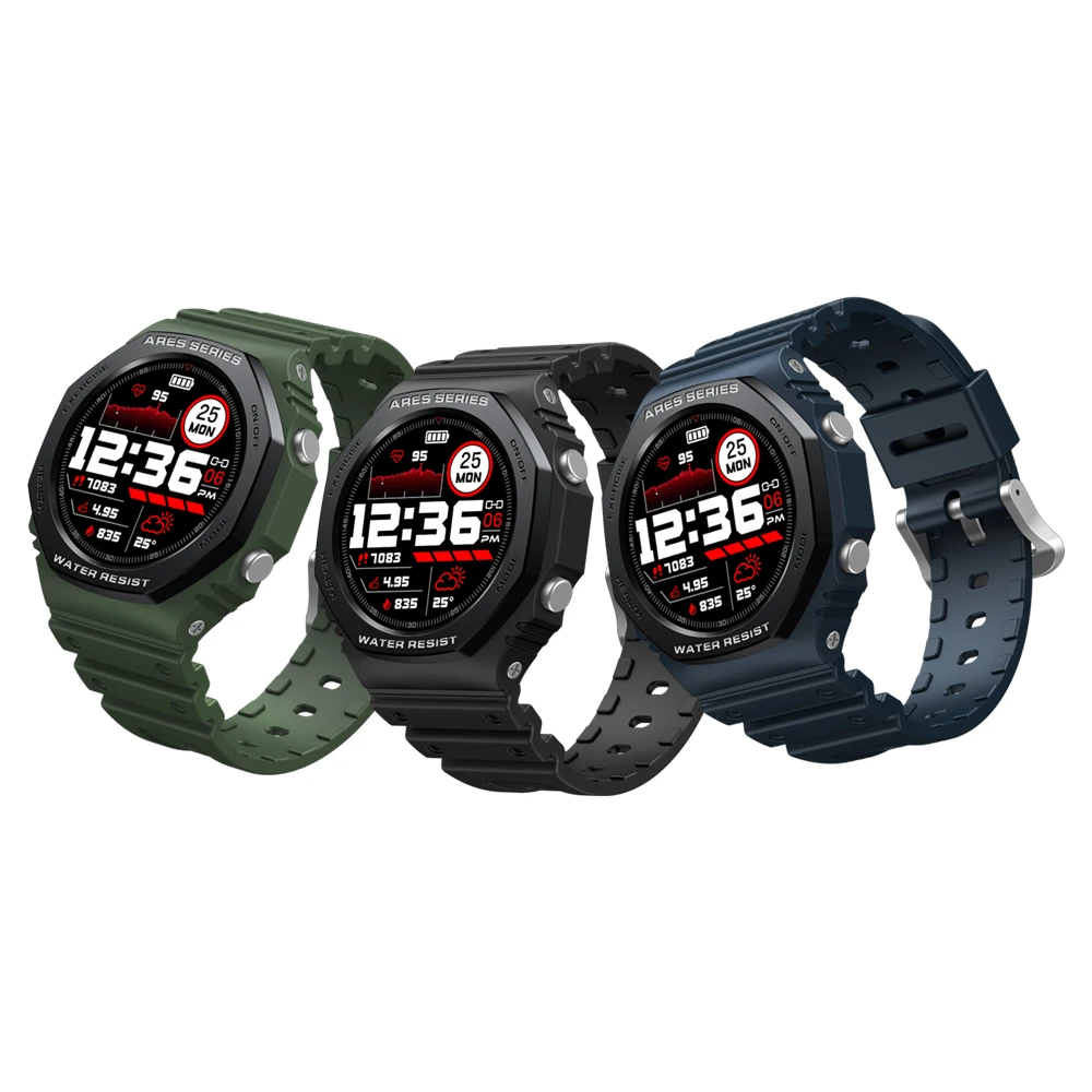 New Zeblaze Ares 2 Rugged Fashion Smartwatch 50M Waterproof Long Battery Life HD Color Display Smart Watch For Android iOS Phone