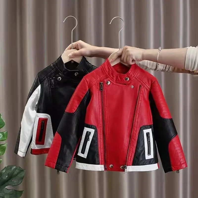 WP0 kids boys leather jacket kids jacket for baby coat boy jackets casual children clothes wholesale outfit