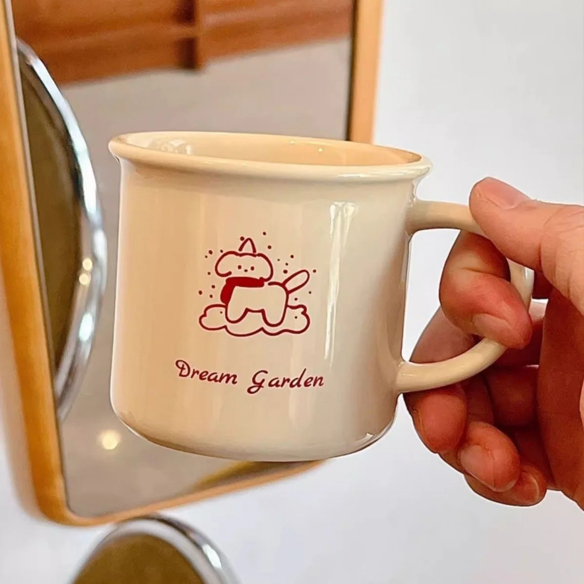 Korean Novelty 12oz Personalized Ceramic Coffee Mugs for Printed your Logo Custom Diner Porcelain Tea Cappuccino Cup