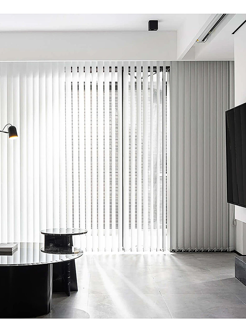 Motorized PVC Vertical Blinds Luxury Fabric Customized window accessories