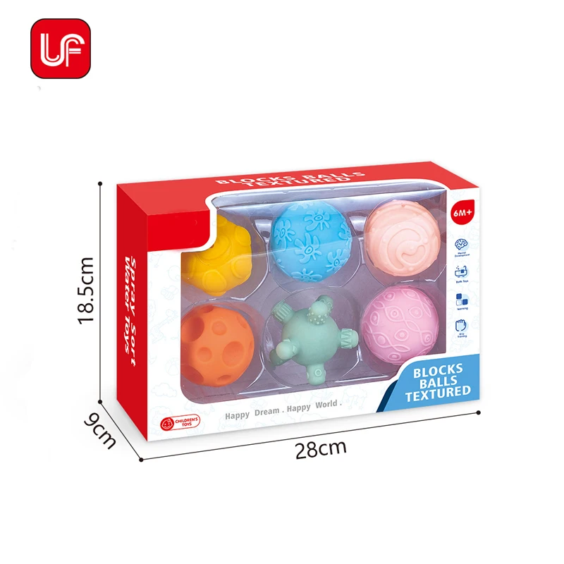 Good Quality Baby Toys 6Pcs Eco-friendly PVC Ball Baby Bath Toys Fish Game Soft Rubber Ball