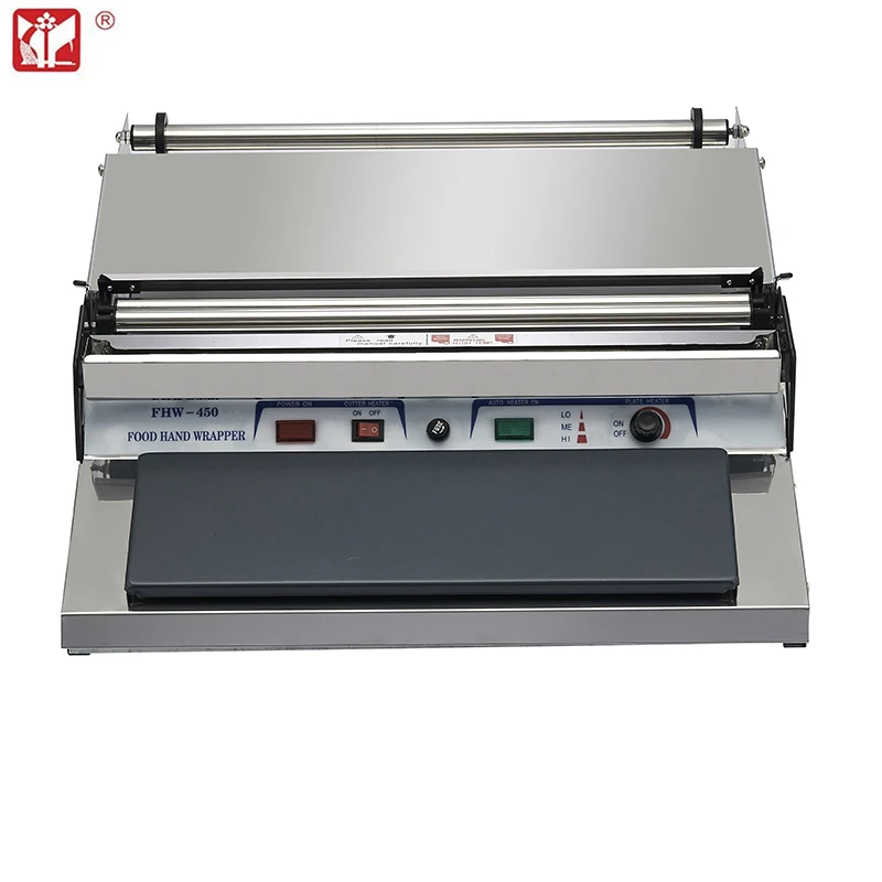 stainless steel manual operated wrapping machine for food fruit hand wrapper  plastic film wrapping  wholesale price  film tray