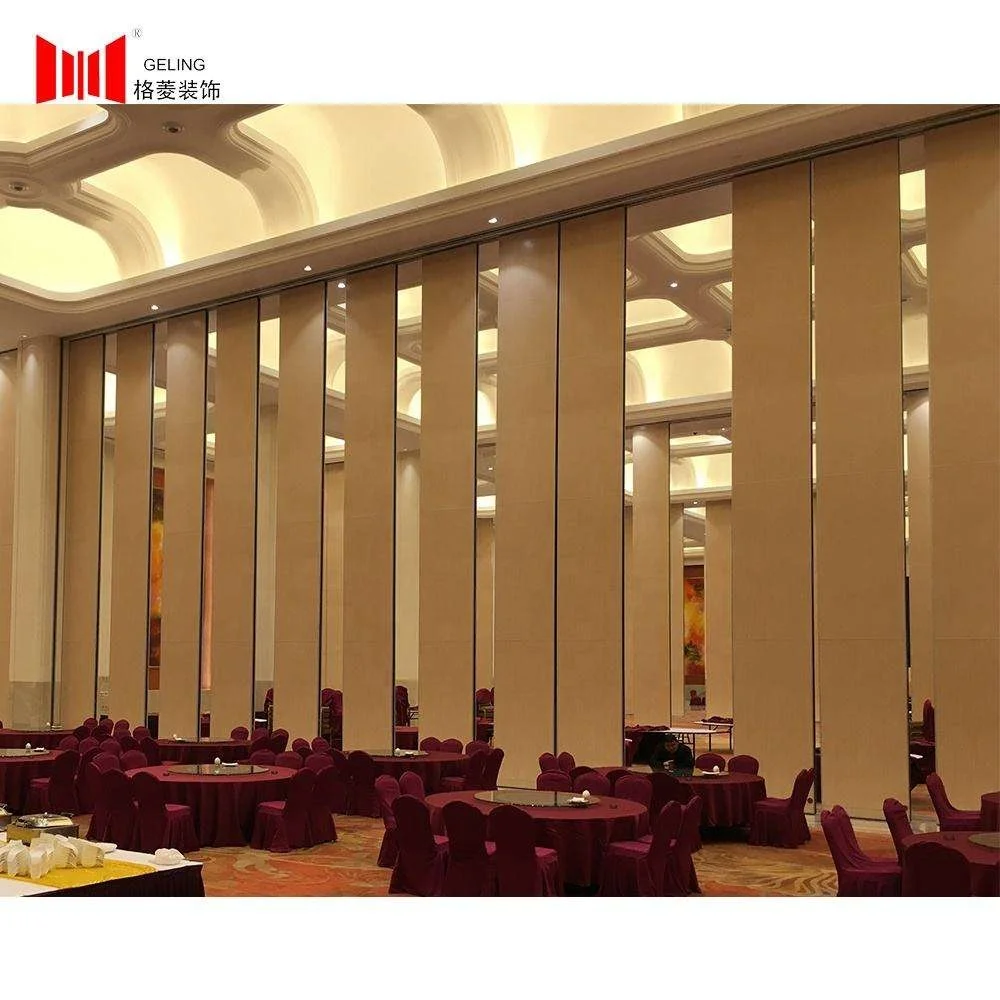 Guangzhou 100mm thk acoustic aluminum frame fabric movable hotel partition wall