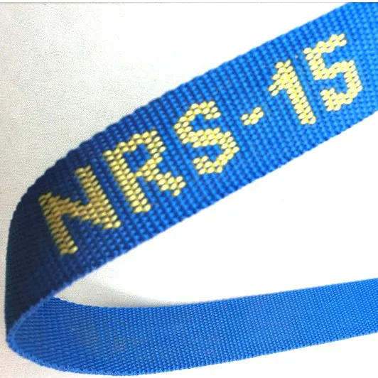 Non-elastic Jacquard pattern logo PP Webbing straps band tape belt offered by 20 years producing experience Factory