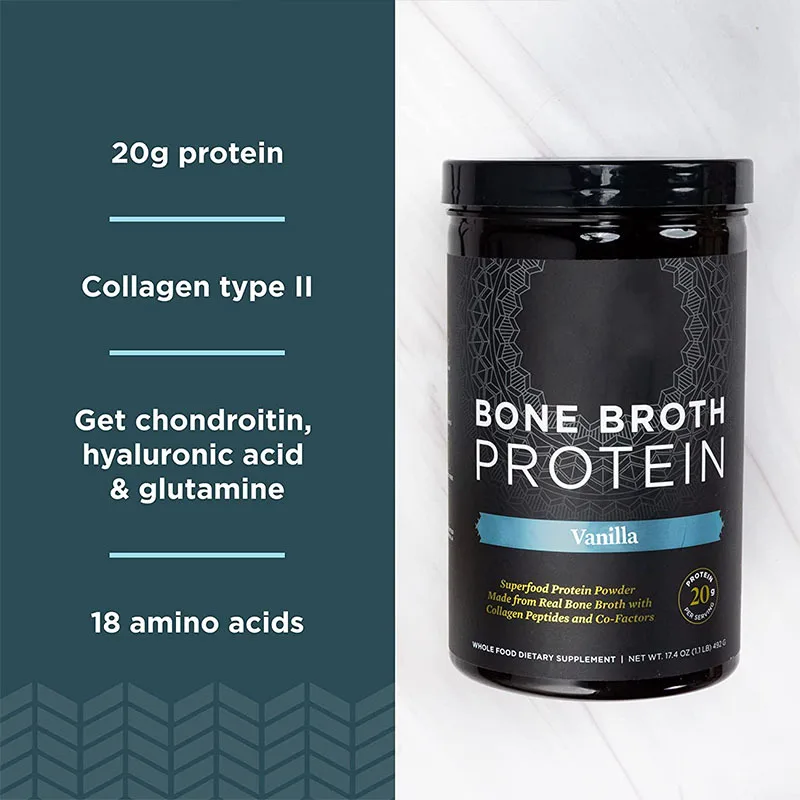Bone Broth Protein Powder Muscle Builder & Recovery Plus Immune Support Chicken Bone Vanilla Protein Powder Weight Supplement