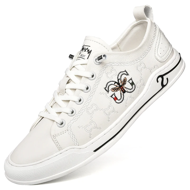 Latest new arrival high quality wholesale leather italian brand famous shoes sneaker men casual shoes