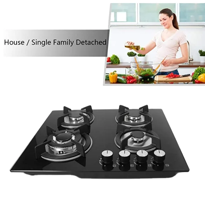 built in gas cooktop for kitchen 4 burner gas hob glass stove cooker