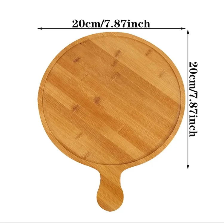 Wholesale Restaurant Home Wood Dinner Food Serving Dishes Wooden Pizza Plates With Handle