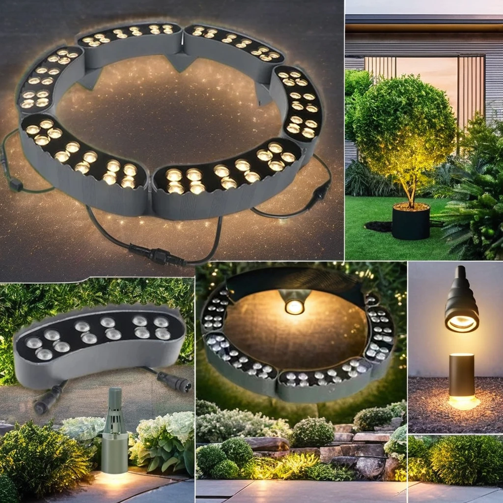 YOUWIN 12W Spotlight Solar Powered Aluminum Pillar Ring Light Customizable Coconut Palm Landscape Hug Tree Wholesale Gardens
