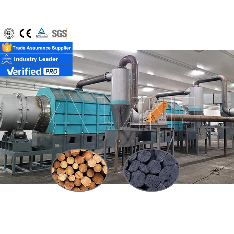 LANE Wood Carbonizing Pyrolysis Furnace Horizontal Biochar Making Machine Charcoal Carbonization Carbon Production Line