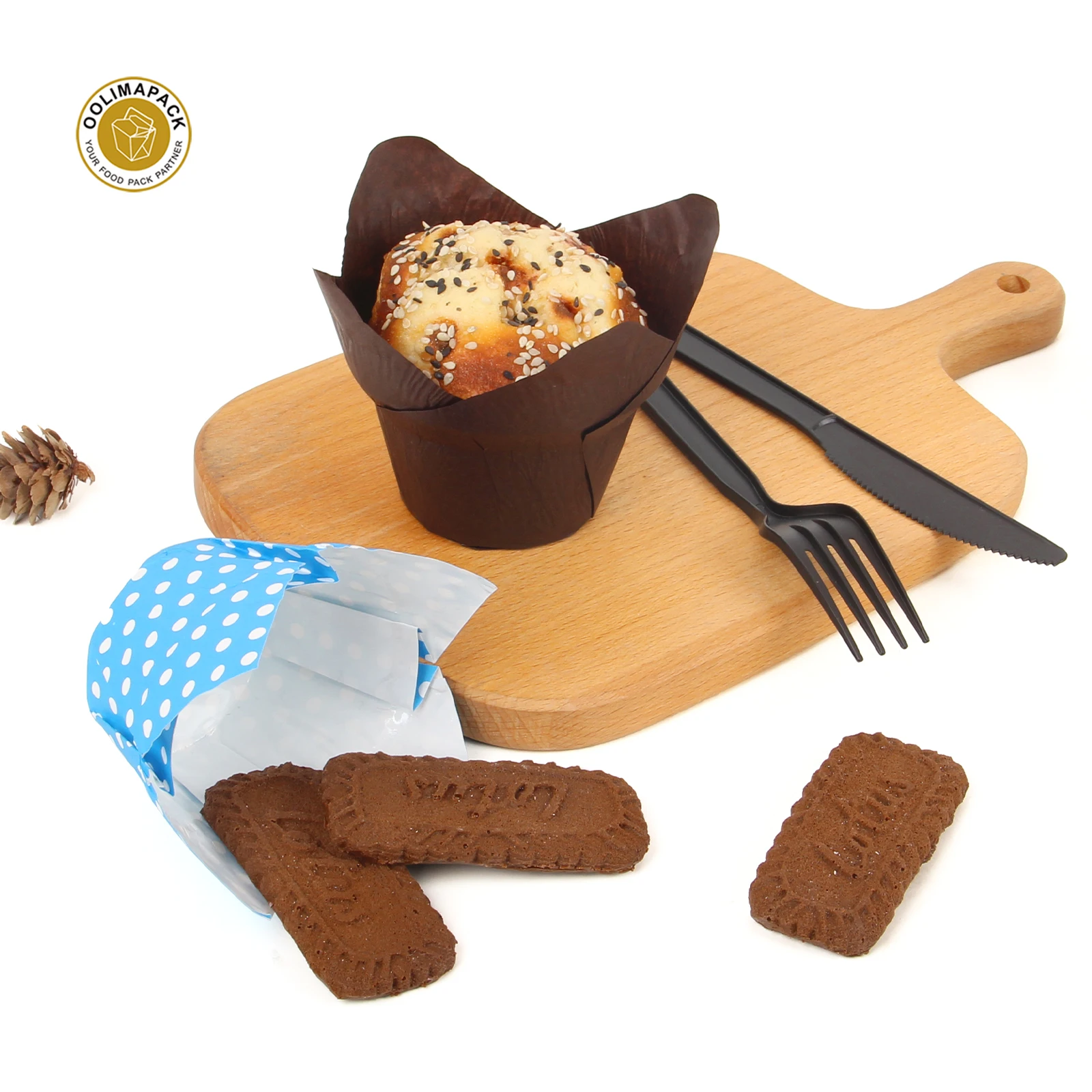 Compostable Custom Baking Paper Cups Greaseproof Parchment Cup Paper Lotus Cup