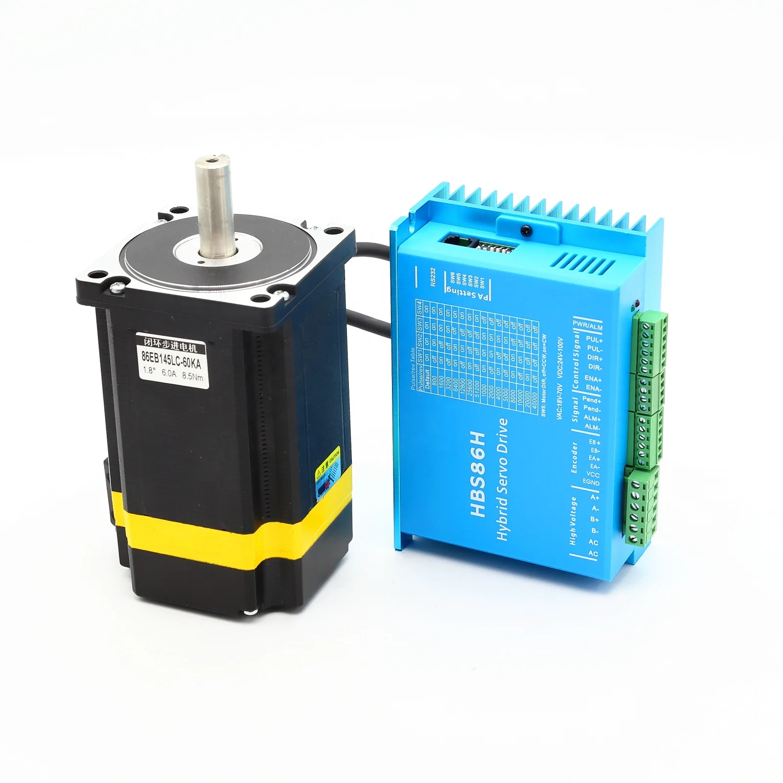  HBS86H 12Nm high speed 1000 line encoding machine Nema 34 closed loop motor and drive