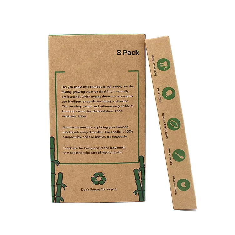 Wholesale eco friendly bamboo travel wooden toothbrush painted wood toothbrush bamboo