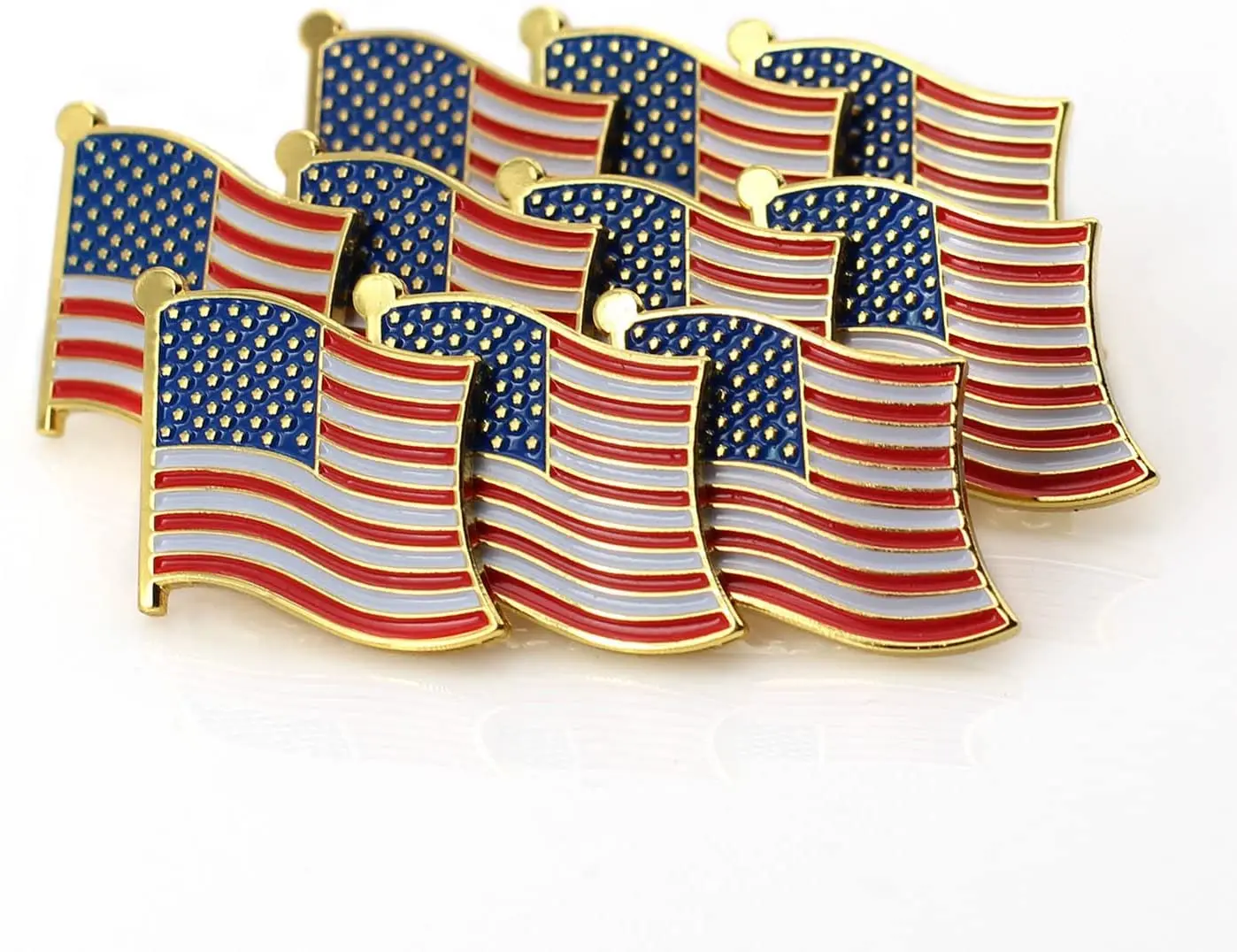 Быстрая доставка американский флаг США Цельный металлический лацкан изысканный золотой тонированный значок на