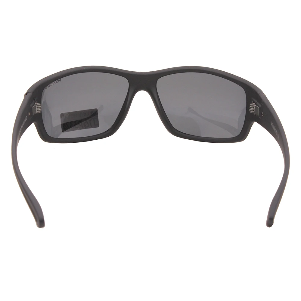 Matte Black frame Blue Flash Mirror Polarized Lens Style Outdoor Travel Eyes Protection Sunglasses with metal logo piece