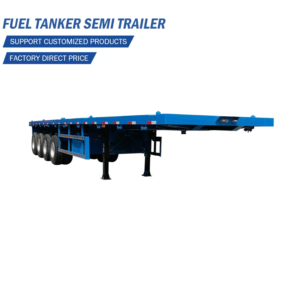 2024 Brand New Factory Customized 2 3 4 Axles 12M 13M 14M 40T 60T 80T 100T Container Cargo Transport Flatbed Deck Semi Trailer