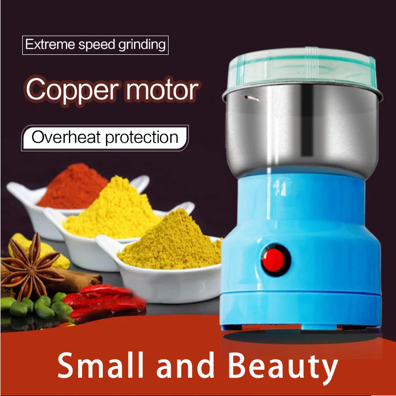 Mini Electric Coffee Grinder Milling Powder Grain Pulverizer Dry Spices Automatic Grinding Machine