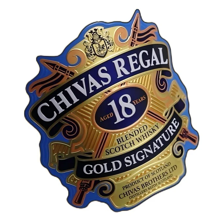 Custom Aluminium Sticker Label Shiny Luxury Adhesive 3D Embossed Alloy Perfume Sticker Metal Stickers Private 100ml Glass Bottle