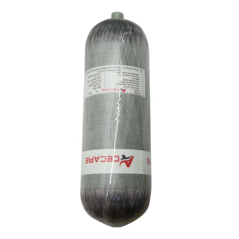 Acecare 9L CE High Pressure 300Bar 4500psi Carbon Fiber Gas Cylinder for Paintball/SCUBA/SCBA/EEBD/Breathing Oxygen Cylinder