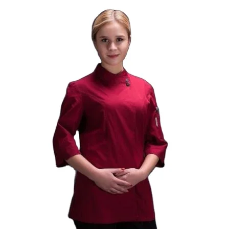 Высококачественная Новая мода для женщин, Кухонное обслуживание, одежда бариста, одежда для ресторана, официантки, куртка шеф-повара, Рабочая форма