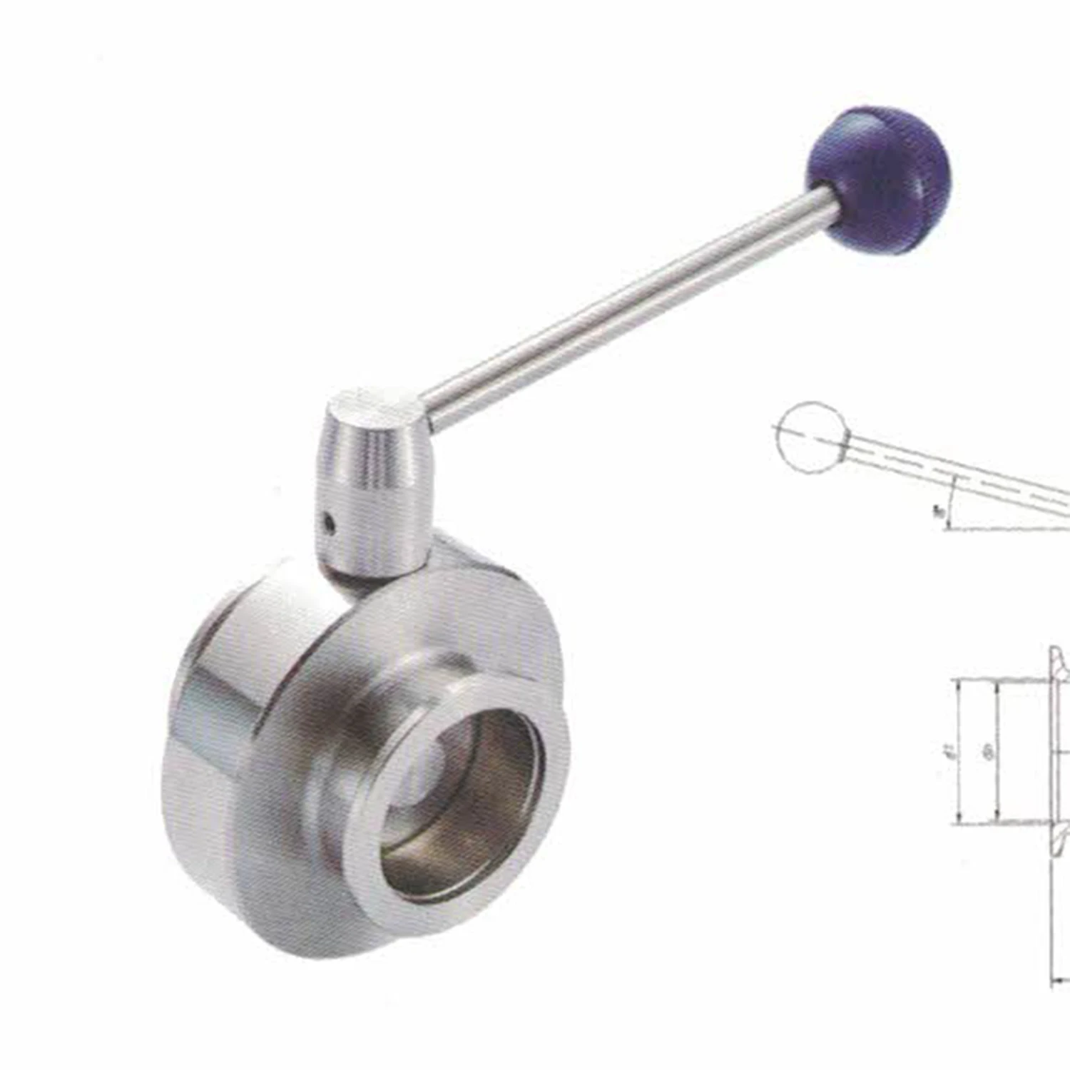 Stainless Steel 304 Vacuum Butterfly Valves with KF