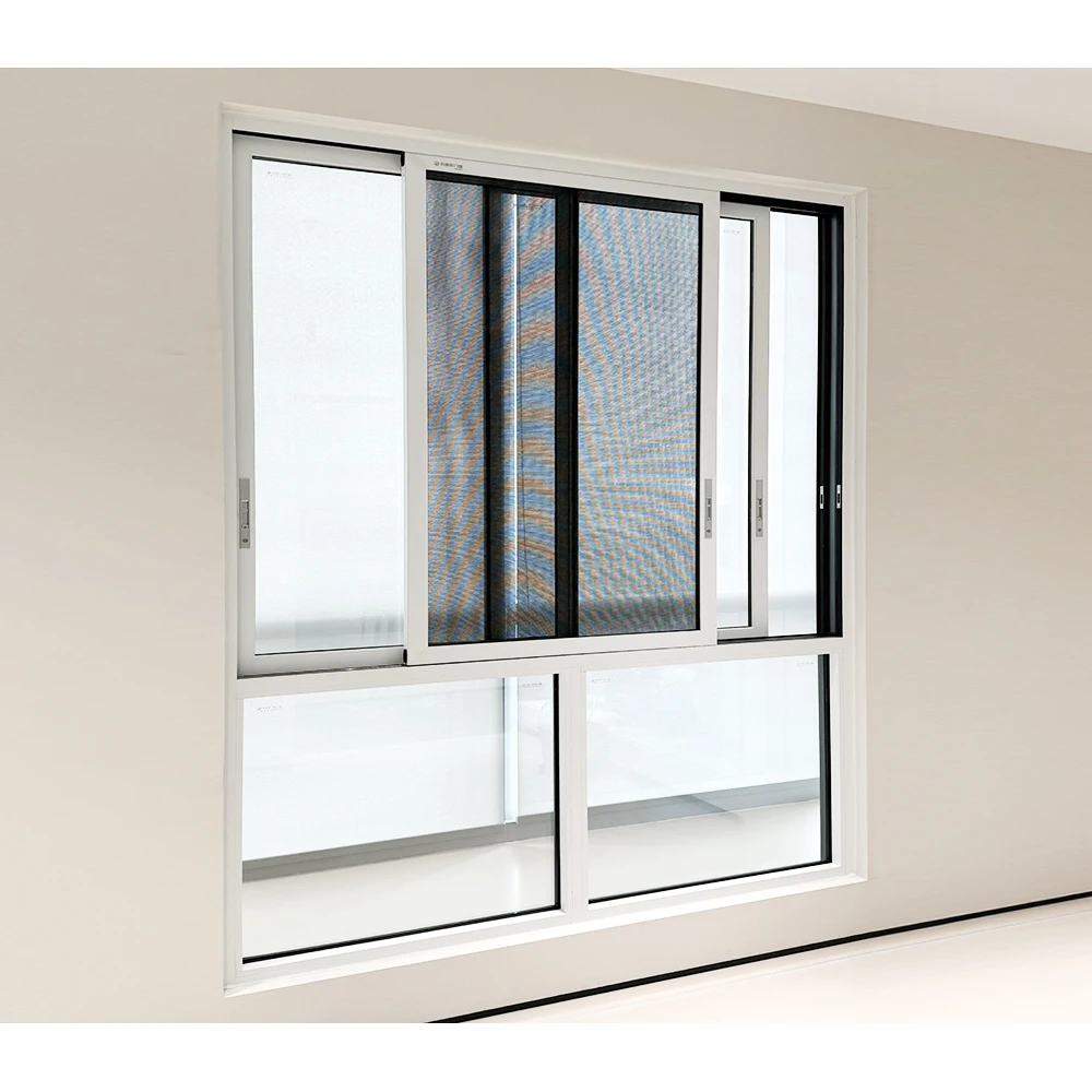 Custom smart large white modern panoramic double glazing aluminum glass sliding window
