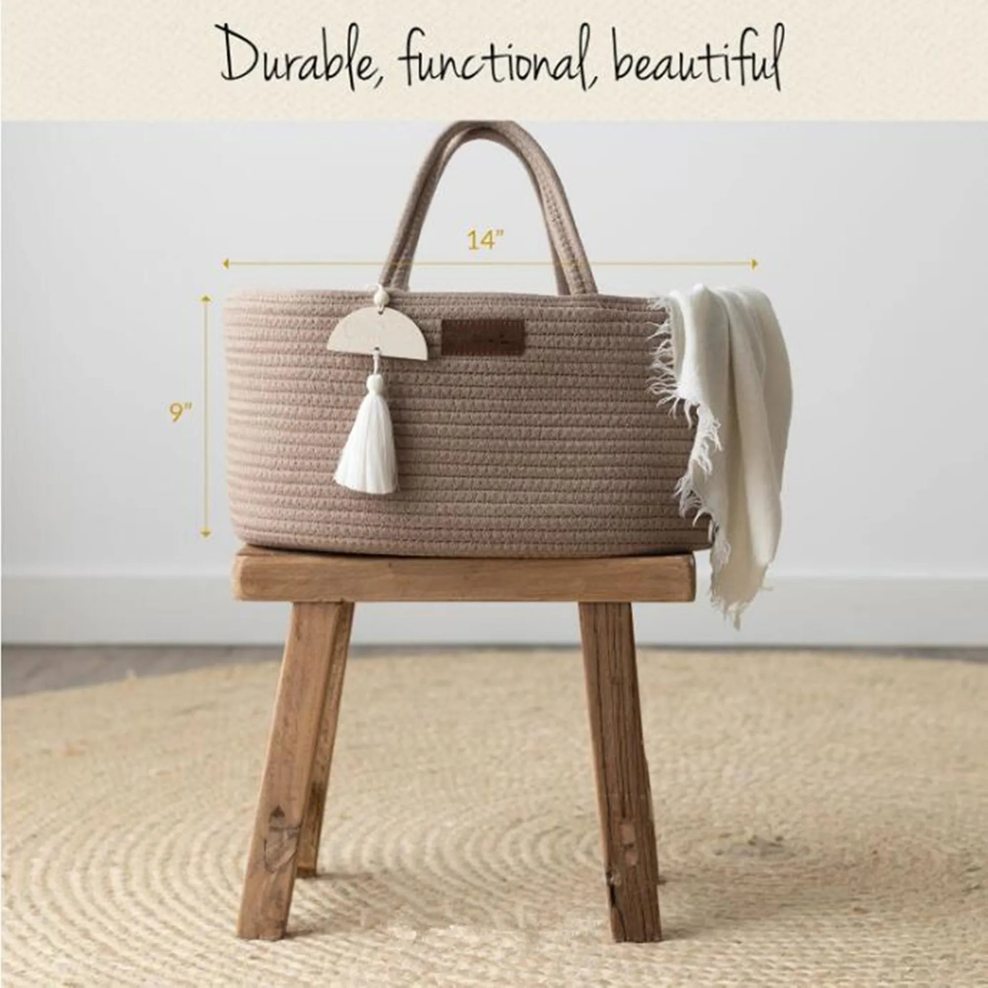 QJMAX High Quality Diaper Caddy Organizer Changing Table Nursery Organizer Diaper Storage for Car & Travel