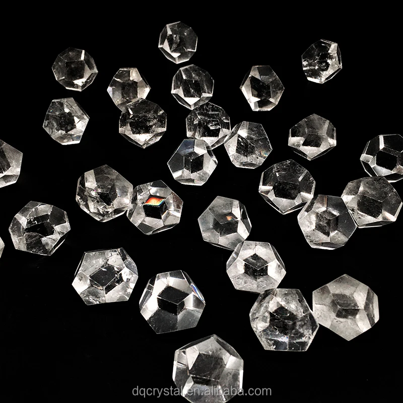 Wholesale Natural Crystals Polyhedron Reiki Gemstone Carving Sphere Clear quartz Polyhedron tumble For Decoration