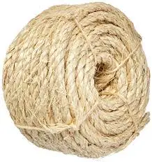 8mm Natural Sisal Rope 3 Strands Twisted Hemp and Fiber Jute Twine for Decorations Coiled 100m Pack