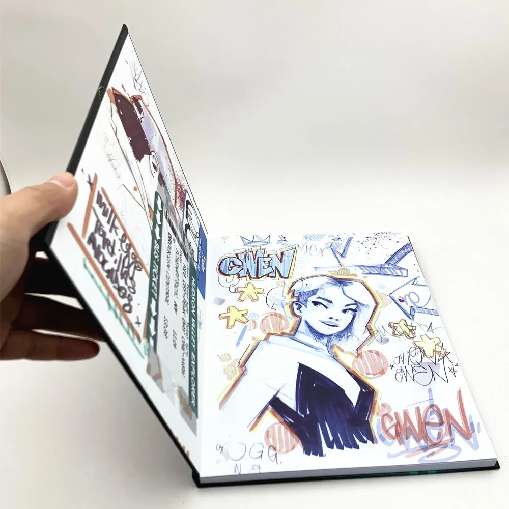 stationery supplies custom design full colors printing A4 hardcover blank inner paper sketchbook