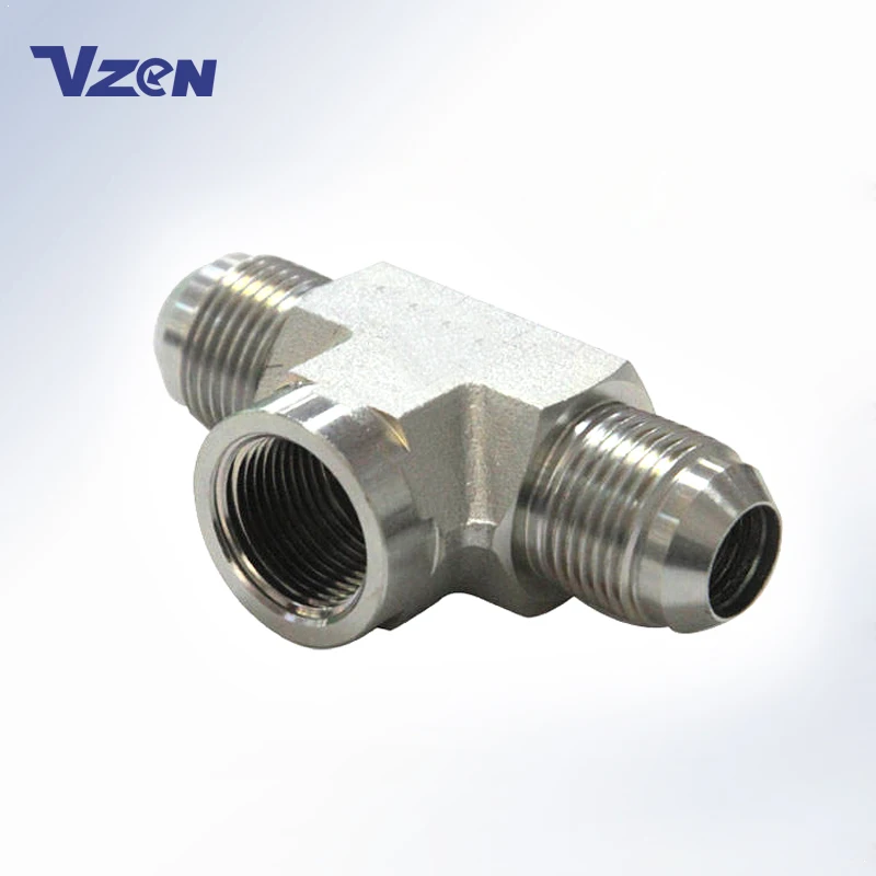 High Grade Oem Tee Fittings Stainless Steel Male Flared Jic To Male Jic To Female Npt Tee Adapter Hydraulic Fittings
