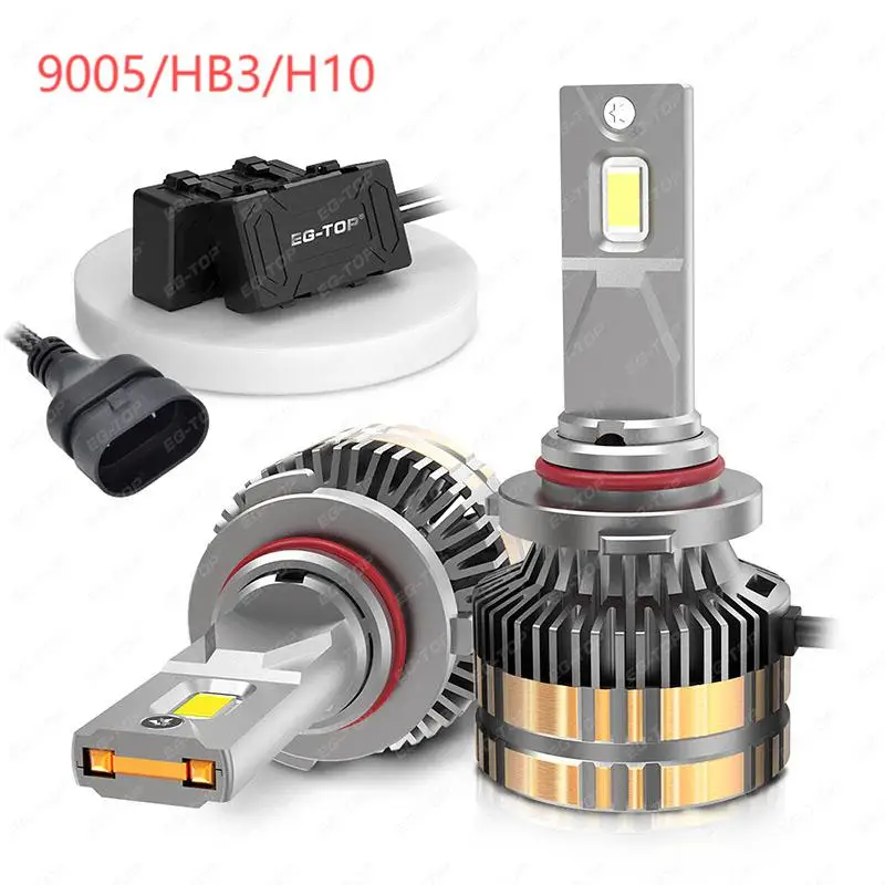 High-Power 75W LED Modified Super Bright Headlight H4 Double Copper Tube with Integrated Spotlight & Far Low Beam for Cars & RVs