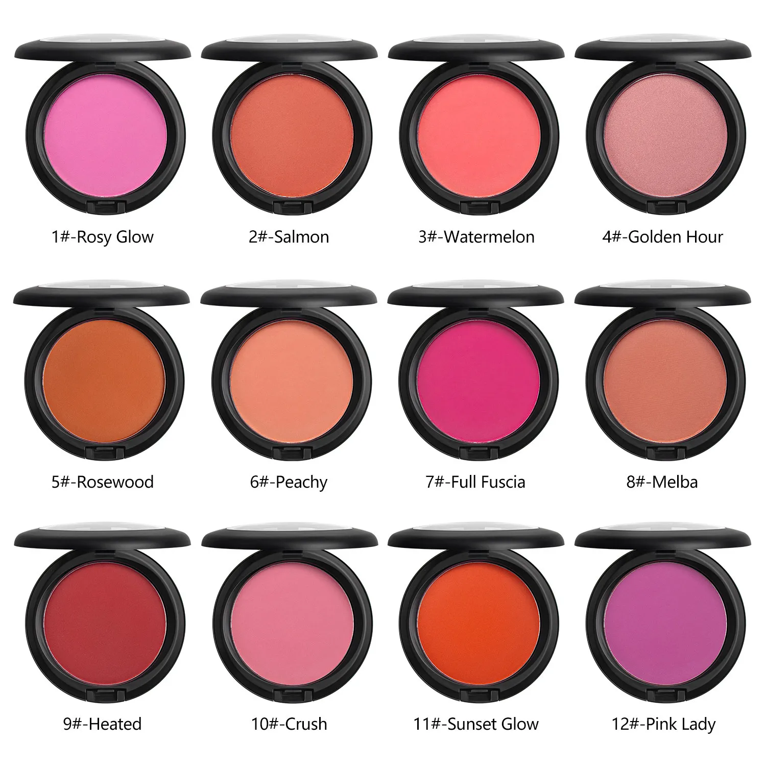 High quality blush 12 color spot without logo monochrome blush powder can be customized multi-color