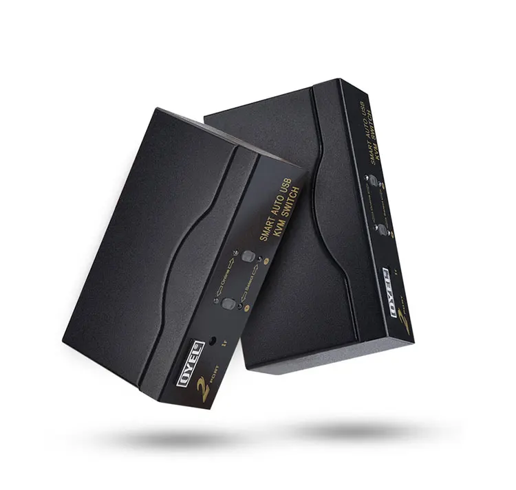 Factory can OEM 2 port Full-Automatic USB VGA KVM switch high quality  2X1 VGA KVM Switch with usb hub support 1920X1440@60HZ