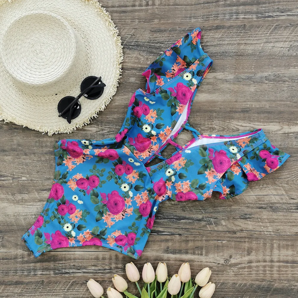 Hot Sale Fashion Girl Surf V-Neck Beach One-Piece Swimsuit Hot Sexy Xxx Beautiful Girls Swimwear Bikini