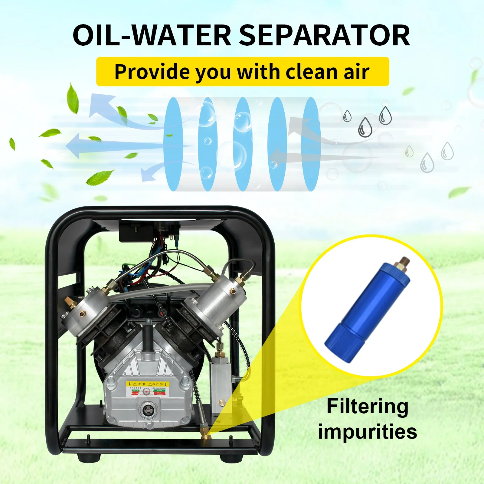 TUXING Auto Stop 4500psi 300bar 30mpa High Pressure Electric Air Compressor Pump for Scuba