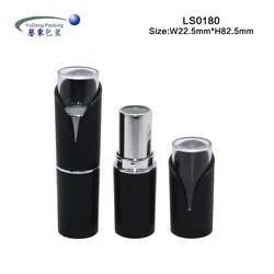 12.1mm unique flower design black cylindrical plastic cosmetic casing empty lipstick tube lip stick packaging