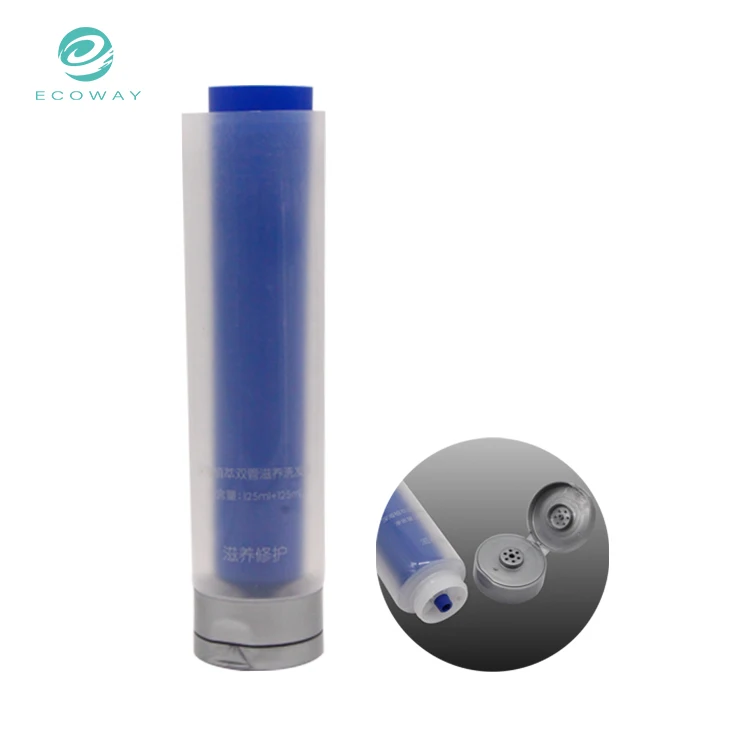 Customized Double Dual Chamber Tube Cosmetic Packaging For Hand Cream Lotion Facial Cleanser