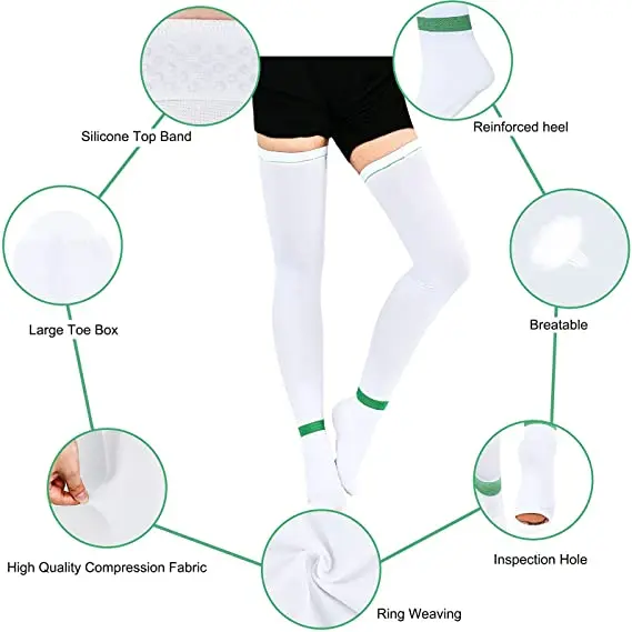 Anti Embolism Compression Stockings Thigh High anti-embolism stockings TED Socks 15-20 mmHg Unisex Latex Free Compression Socks