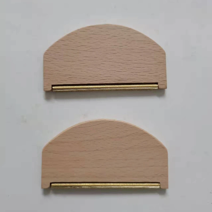 FF1695 Custom Logo Sweater Shaver Cashmere Comb Clothes Fuzz Pet Hair Remover Wood Handle Portable Lint Remover