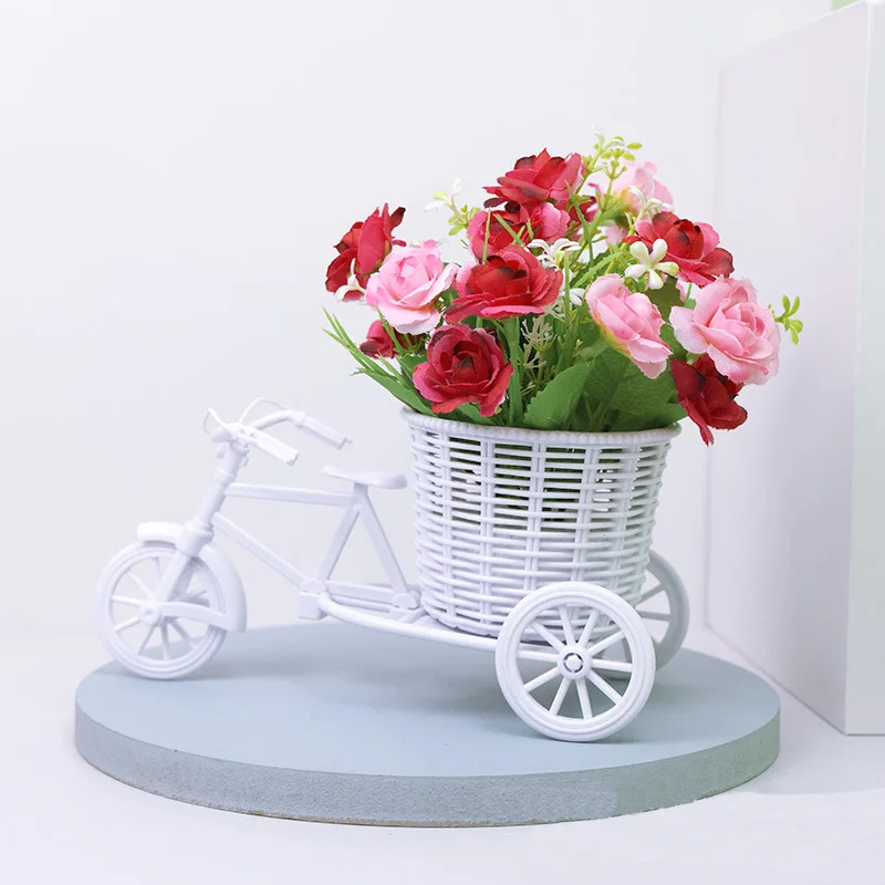 18cm Bonsai Desktop Decoration Gift Artificial Bike Bonsai Flower Fruits Bonsai